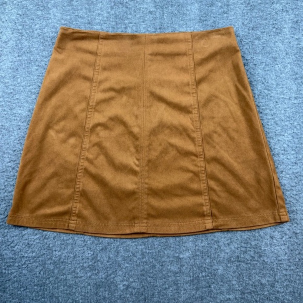 Mi Ami Mini Skirt Womens Small Brown Faux Suede A-Line WS10165